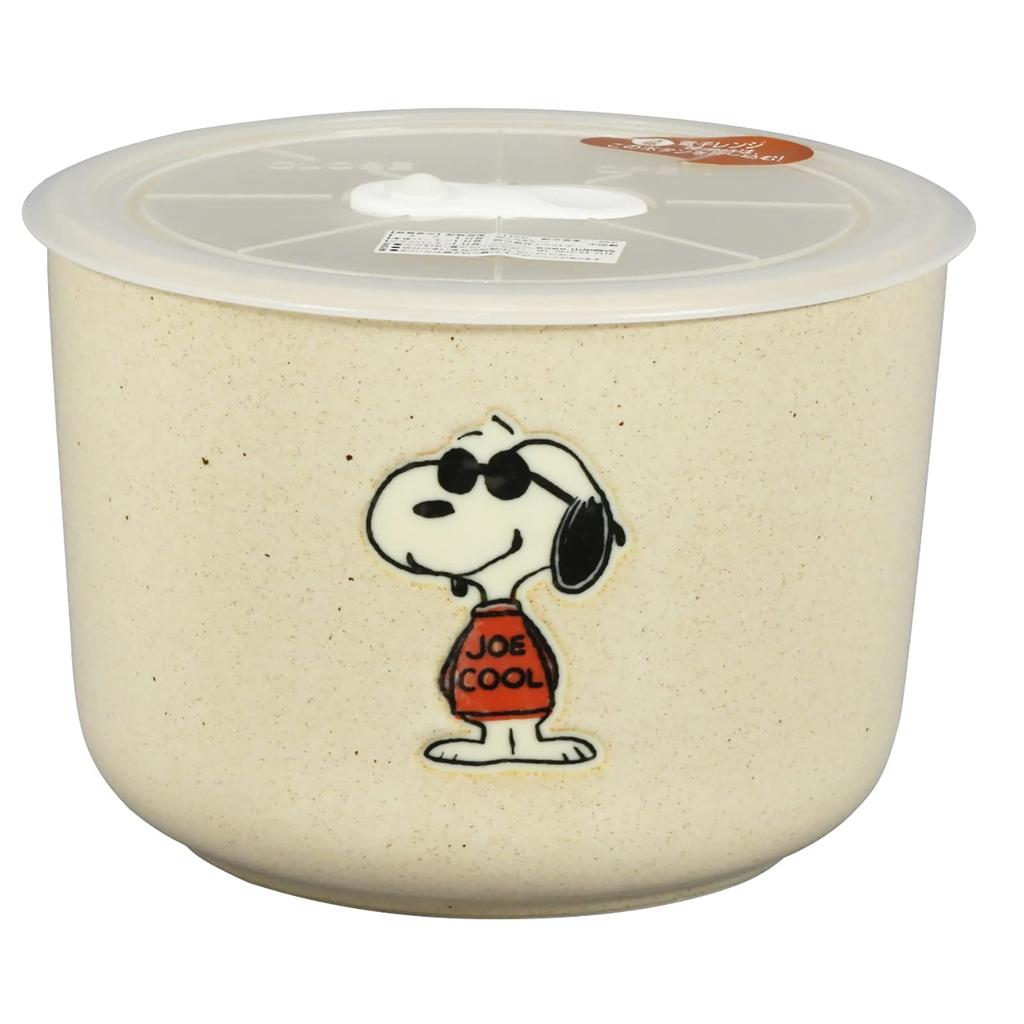 Snoopy Rice Storage 13cm Diameter X 9cm Height Airtight Storage Made In Yamaka Container, Large, (800ml), Hygienic, One-Touch Container,