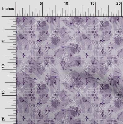 Tissu Coton Stretch Violet Poussiéreux Tissu Imprimé Géométrique pour Robe Par Mètre 40 Pouces