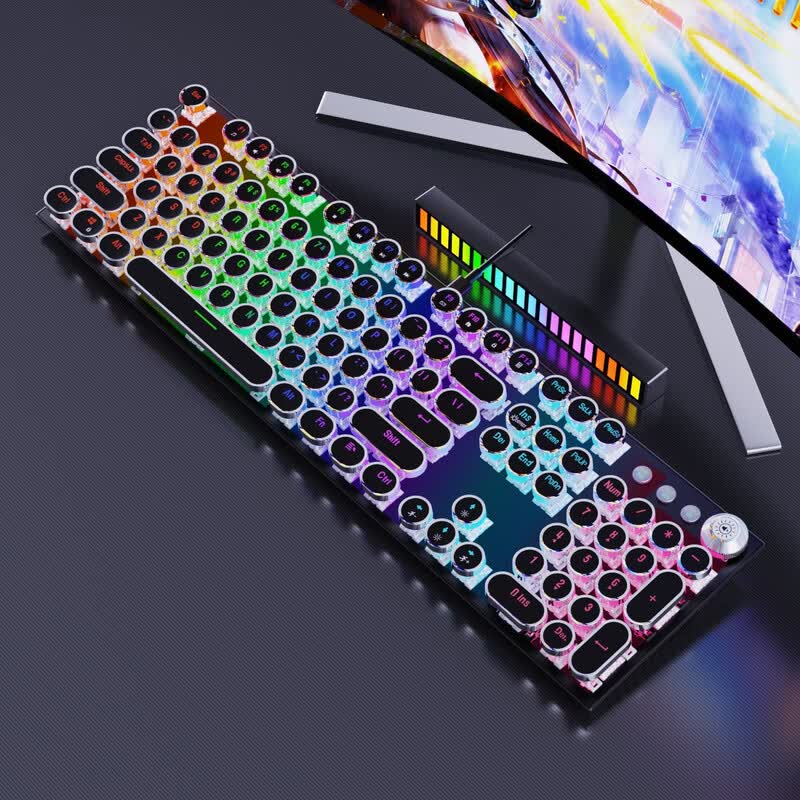 OLOEY Retro Steam Punk Luminous Mechanical Keyboard