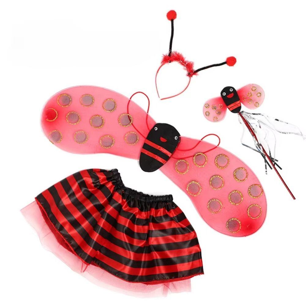 4Pcs/Set Wand Halloween Dress Up Hair Hoop Cosplay Prop Sweet Little Bee Costume  Festival