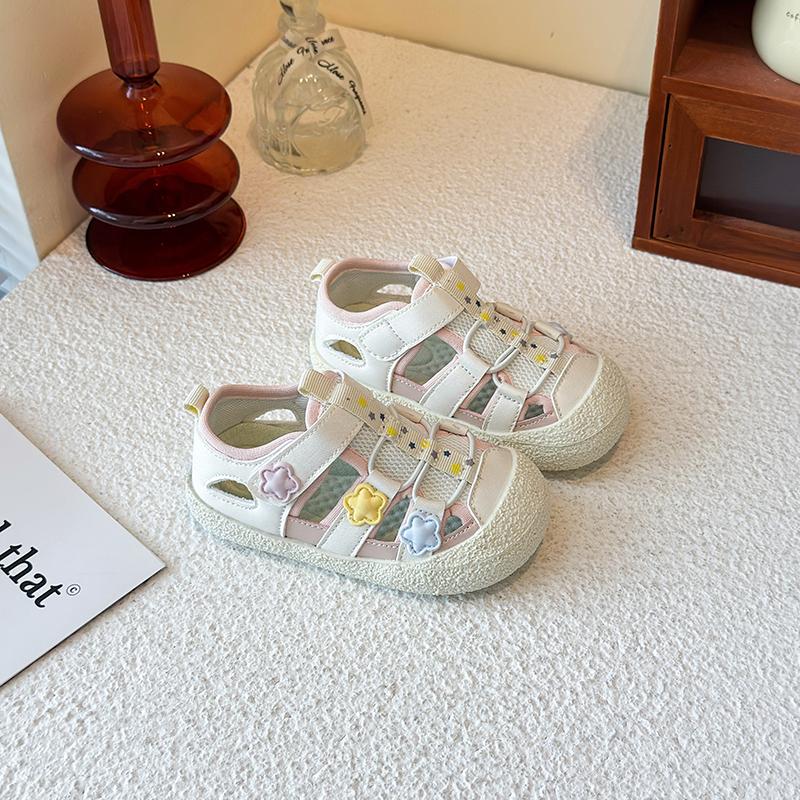 Mädchen Sandalen Zehen geschlossen Weiche Sohle Kleinkinder Lässige Laufschuhe Rutschfest 2025 Sommer Neu Kinder Prinzessin Ballerinas Sterne Niedlich