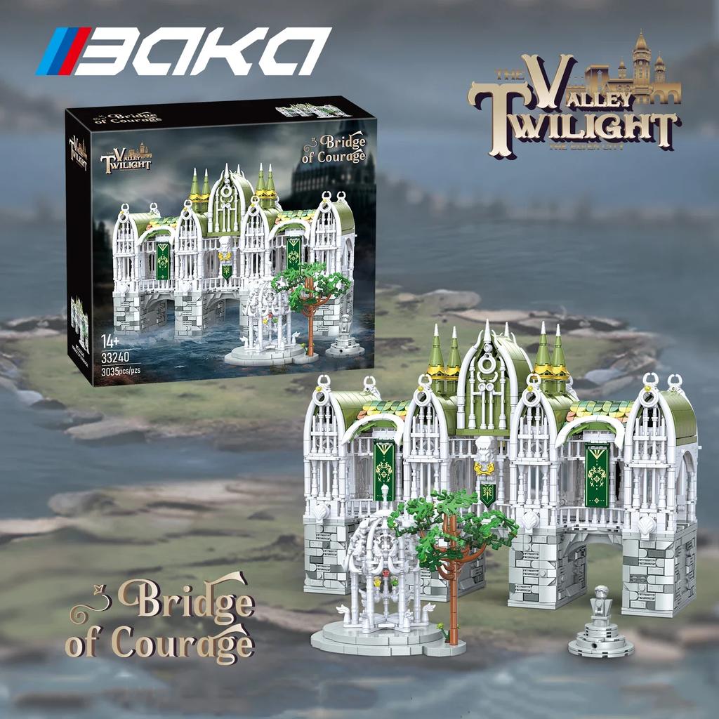 Non-Toxic 3035Pcs Bridge Of Courage Building Blocks European Bridge Palace Model Bricks Desktop Decoration Diy Toys For Kids Holiday Gifts