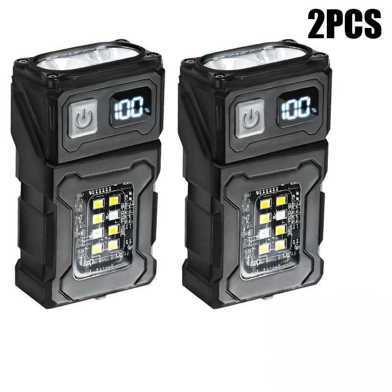 COB Flashlight with Magnet USB Rechargeable LED Work Light 7-Mode Hands-Free LED Lamp for Emergency Repair Cycling Camping