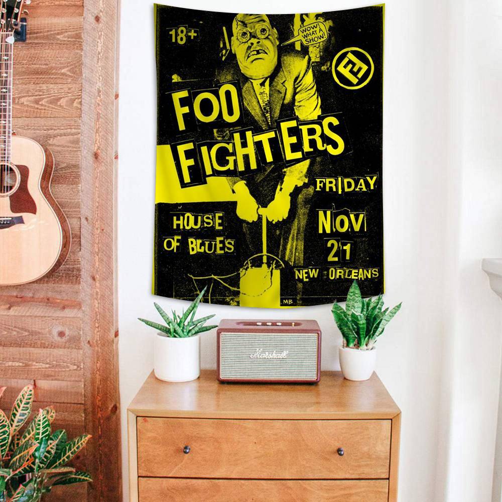 Foo Fighters Band Anime Tapestry For Living Room Home Dorm Decor Home Decor