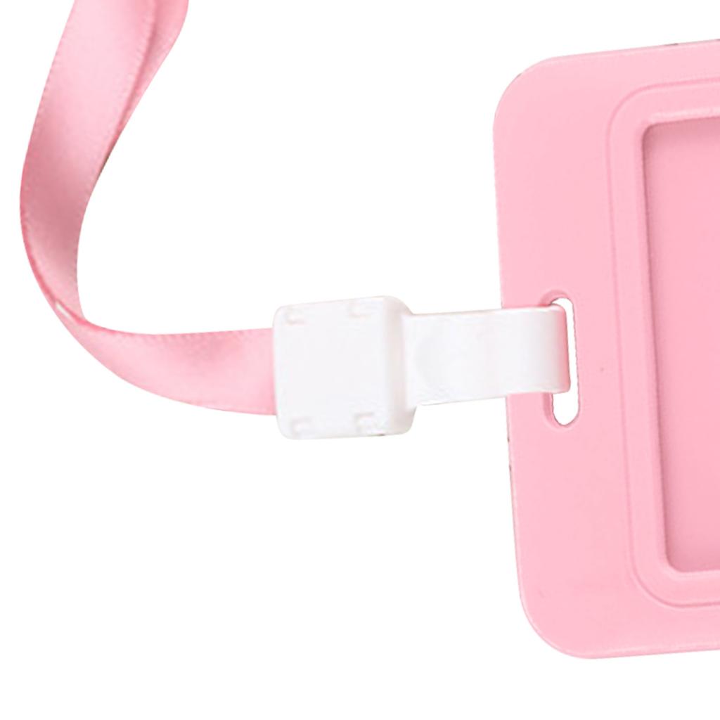 Badge Holder Bright Color Thick Sturdy ABS Rounded Corner Waterproof Bus Card Holder with Lanyard