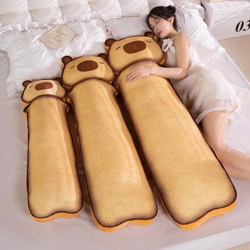 Gentle Toast Cat Extended Body Sleeping Capybara Pillow Designed for Bed Sofa Office Tall Superior Quality Adordable Home Decor