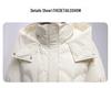 Women's Premium Composite Fabric White Duck Down Jacket with Bead Detailing, Thickened and Slim-Fit Design