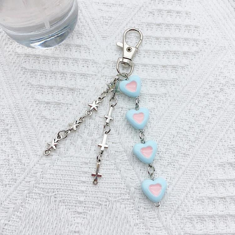 Eye Catching Phone Lanyard Heart Cross Star Chain Pendant Keychain Accessory