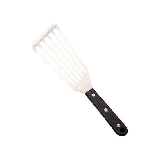 Stainless Steel Slotted Spatula with Wooden Handle Heavy-Duty Turner for Steak Fish BBQ Heat-Resistant Rust-Proof Essential Kitchen Tool for Flipping