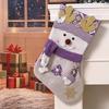 Christmas Stocking with Santa Claus Design Large Hanging Holiday Decoration for Fireplace Mantel Wall Door Xmas Party Gift Bag