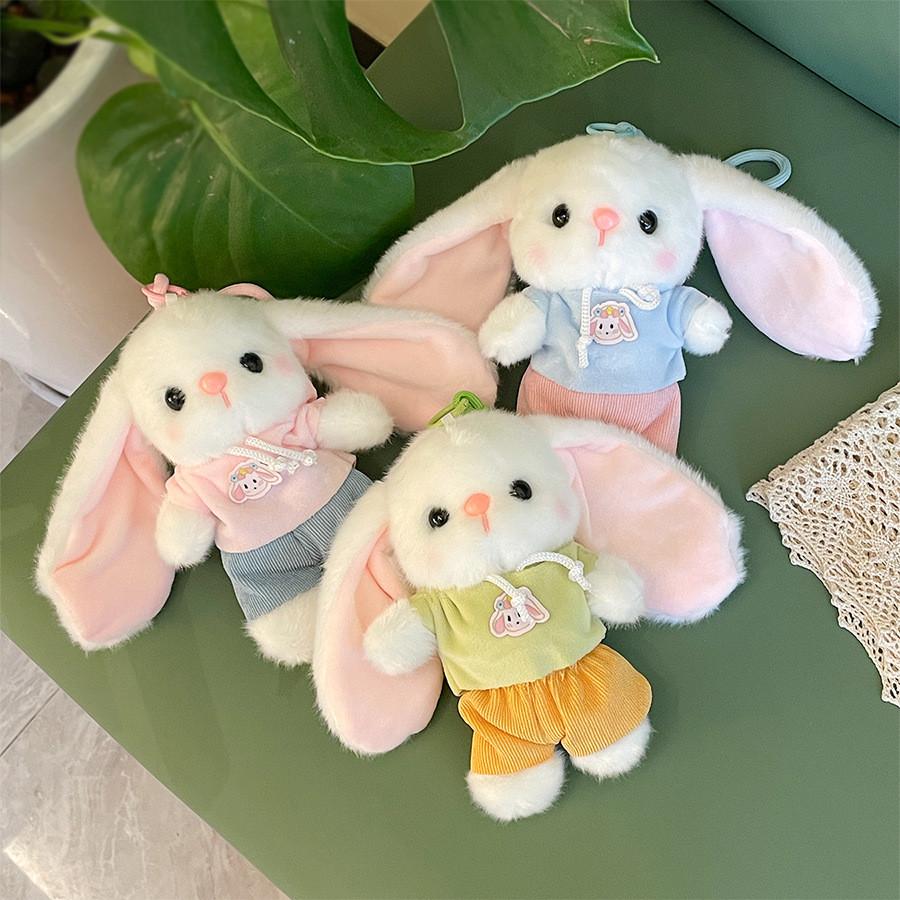 Plush Bunny Keychain With Lace Hoodie For Girls And Kids Gift