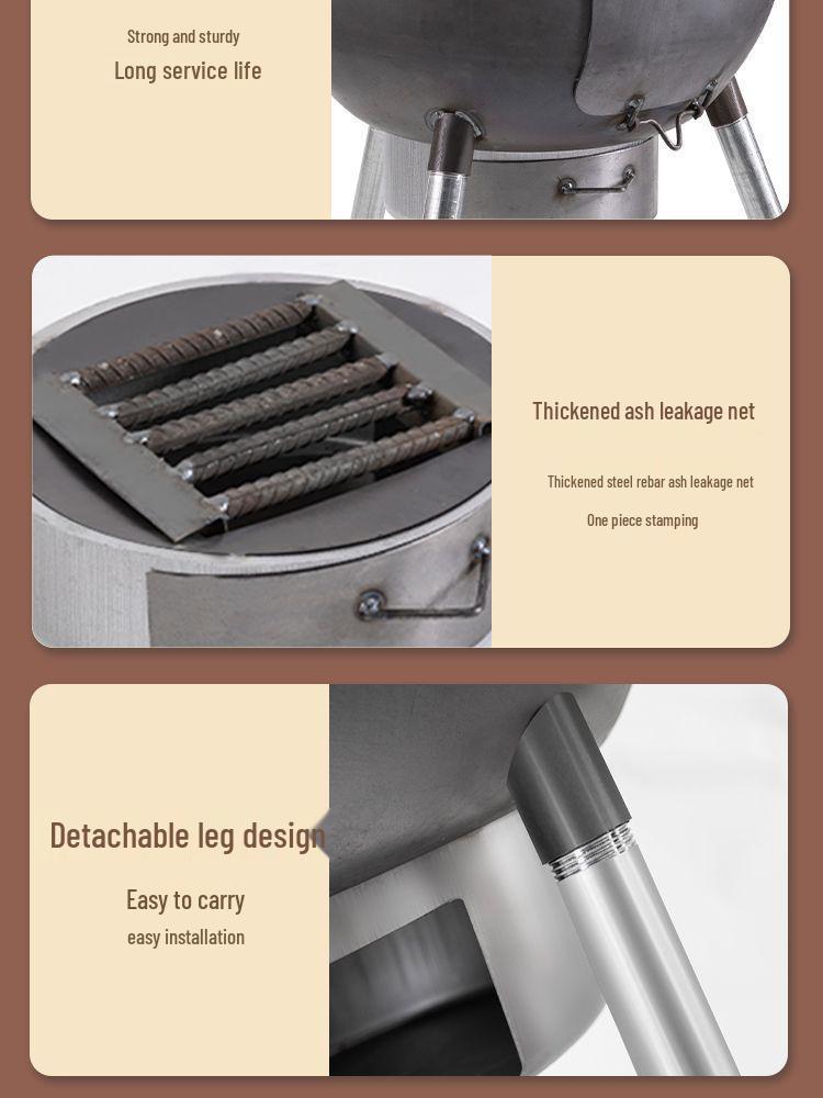 Thickened Integrated Firewood Stove for Outdoor & Rural Home Use: Portable Iron Pot & Extra Heat.