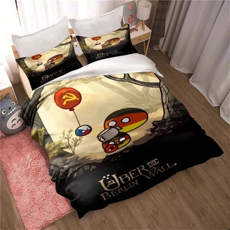 3D Print Cartoon Countryball Polandballs Bedding Collection Double Twin King Duvet Cover Comforter Pillowcase Boys Girls Adults Bedroom