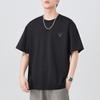New Summer Short-sleeved T-shirt for Men Heavy Embroidered T-shirt Round Neck Loose Five-point Sleeve Casual
