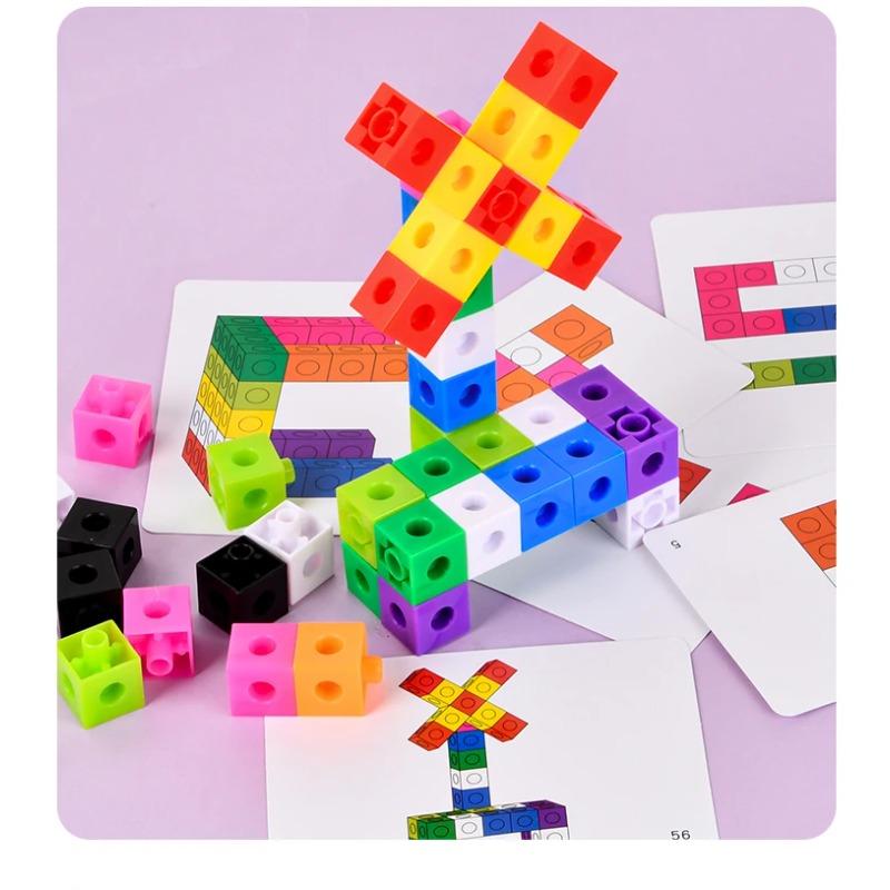 Magic Cube Puzzle Building Blocks Kindergarten Educational Color Recognition DIY Building Blocks Toys Gifts with Changing Colors