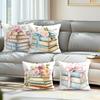 Flower Books Pillowcase Bedroom Sofa Cushion Cover 100% Polyester Living Room Cushion Pillowcase Home Decor