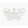 Filigreed Print Butterfly 25x16 Mm Silvery (10 Pieces)