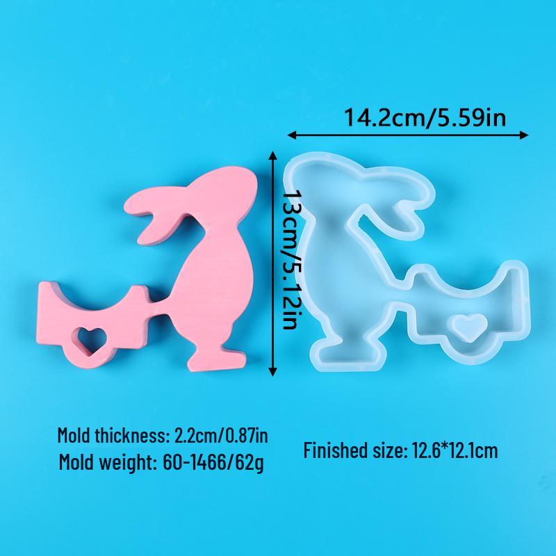 Easter Bunny Candle Holder Silicone Mold for DIY Indoor Decorations