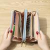 New PU Leather Female Long Wallet Double Layered Multifunctional Money Purses Large Capacity Zipper Purse