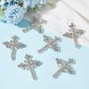 6 Stück Kristall Kreuz Aufnäher 80mm Strass Kreuz Aufnäher zum Aufnähen Kreuz Applikation Weißes Kreuz Kristall Aufnäher für Kleidung Taschen Hüte Schuhe Dekorationen