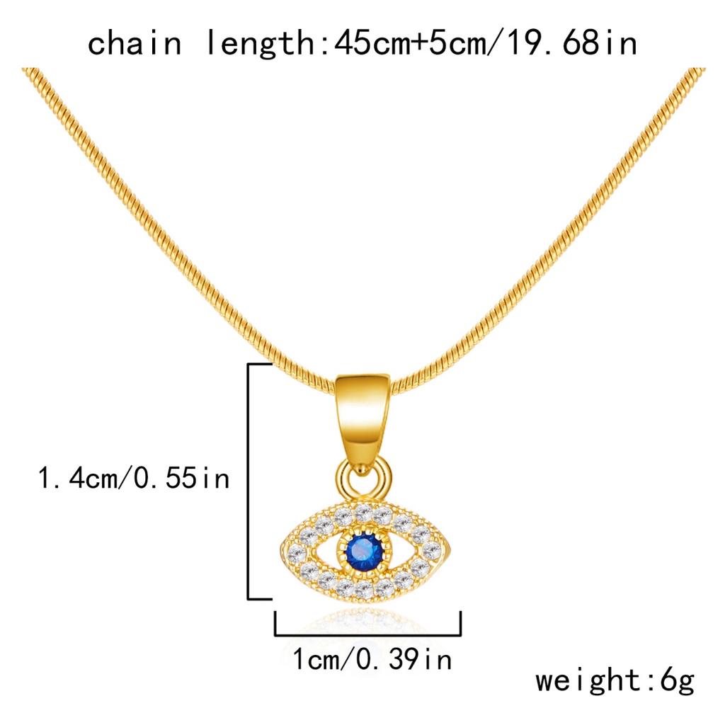 Stainless Steel Turkish Blue Evil Eye Pendant Necklace For Women Men Minimalist Zircon Demon Eye Choker Lucky Aesthetic Jewelry