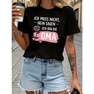 Women's "I Am The Grandma" Graphic T-Shirt Casual Short Sleeve Crew Neck Summer Top