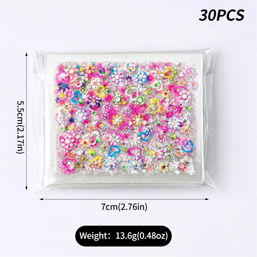 30 Sheets Floral Flower Nail Stickers Aesthetic Nail Art Floral Decals Self Adhesive Finger Nail Stickers for Nail Art Lovers