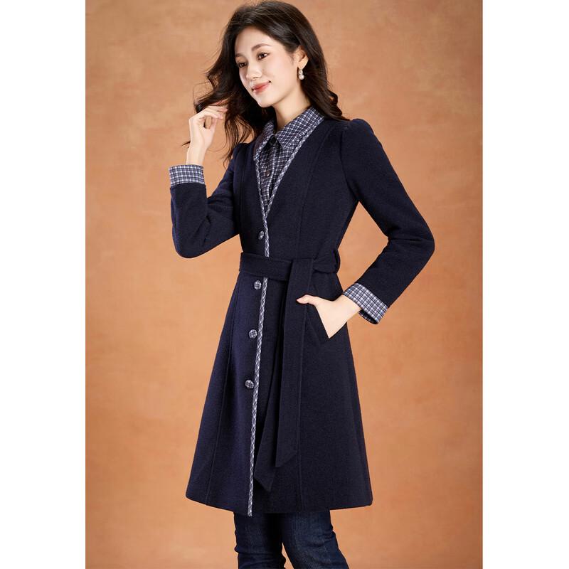 Kebell Eleganter Französischer Stil Mittellanger Übermantel