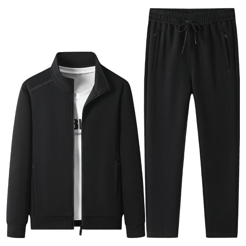 Men's Cotton Tracksuits 2 Piece Set Men Sets Outwear Jacket+Sweatpant Autumn Winter Homme Suit Men Running Fitness Suit