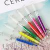 1Pc Kawaii Syringe Highlighter Pen Syringe Needle Shape Mechanical Color Pen Ballpoint for Office School Marker Writing Tool Comfortable Grip Statione