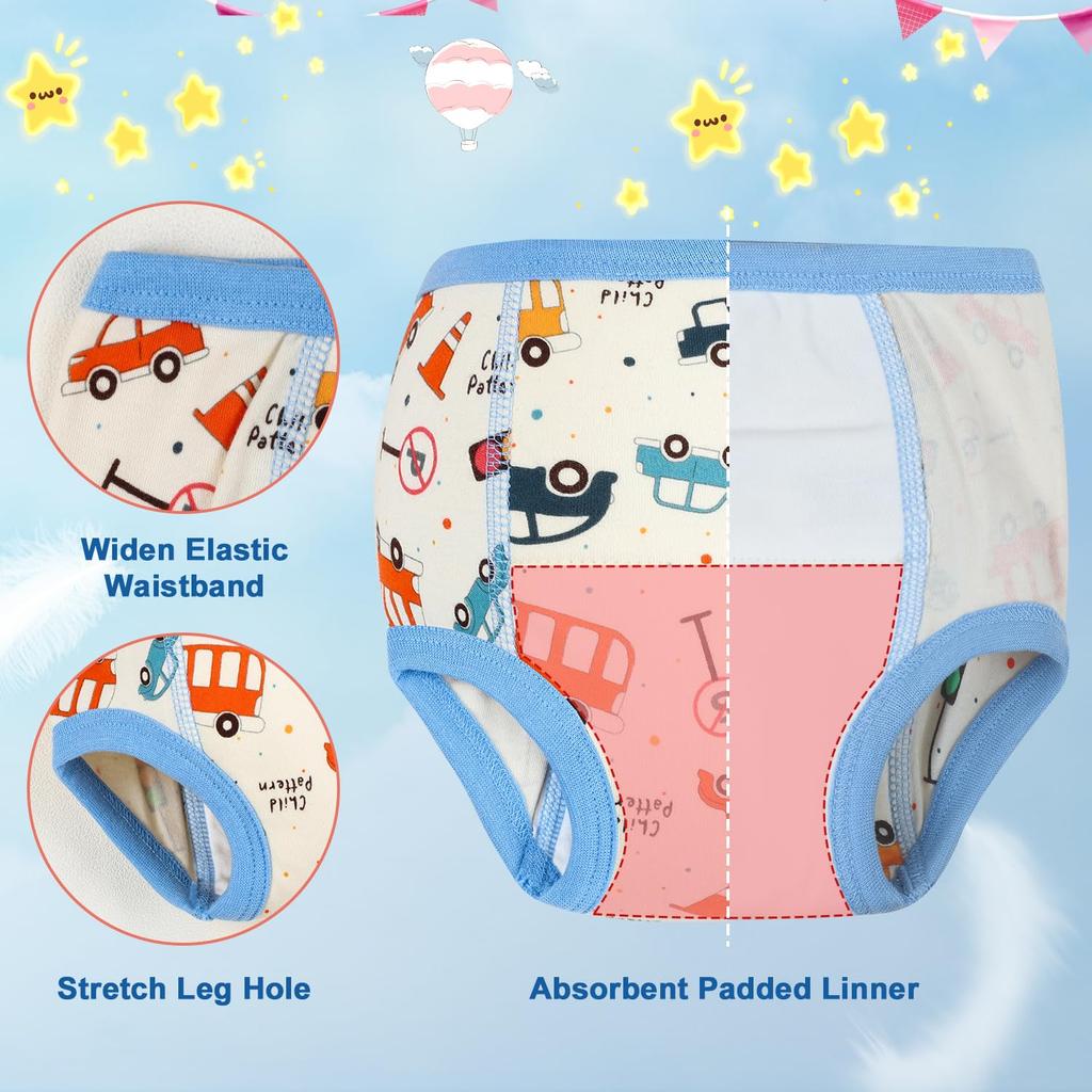 MooMoo Baby Training Highly Absorbent Baby Toilet Training Underwear for Boys and Natural Size 120 Pants, 8-Pack, Toddlers, Breathable, 6-Layer
