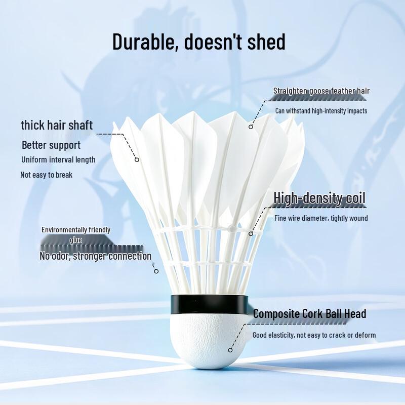 JD Jingzao G100 Goose Feather Badminton Shuttlecocks