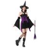 Halloween costume magic witch costume dark goth cross witch hat carnival costume dress