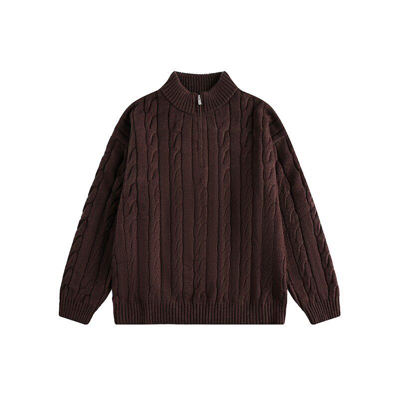 Dream Made Old Money Style New Rich Twist Sweater Men's Autumn and Winter Thickened Couple Inner Wear Men's Knitwear