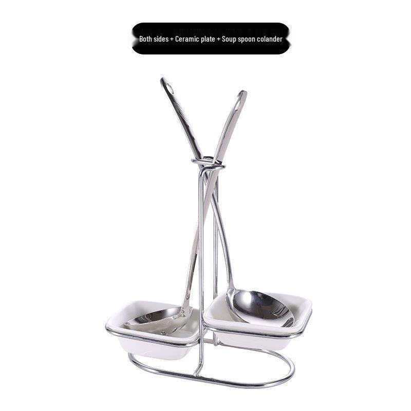 Stainless Steel Soup Ladle and Colander Holder Stand for Restaurants