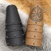 Medieval Wristband Men Cosplay Totems Embossed Bracer Gauntlet for Men Cosplay Leather Wristband for Photoshoots and Stage