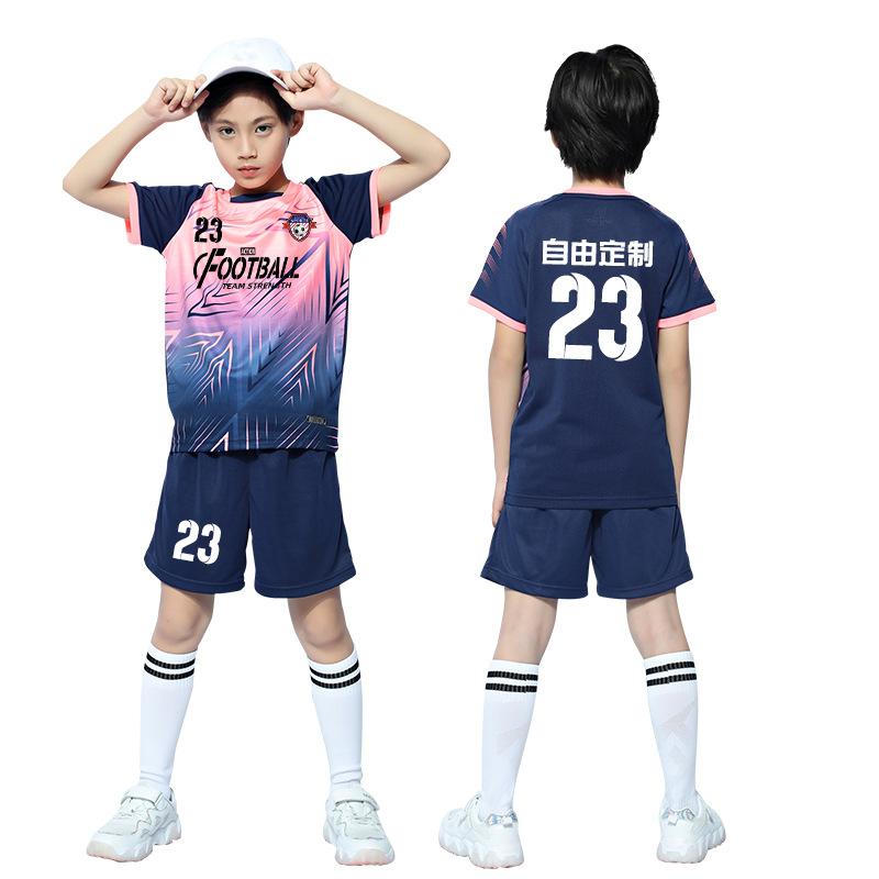 Children's Football Suit Boys Group Buying Short-sleeved Team Suit Girls Primary School Football Clothes Quick-drying Breathable
