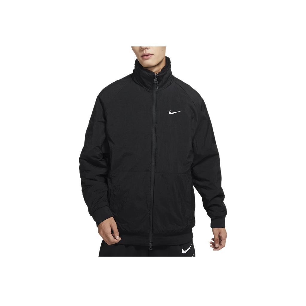 Nike Reversible Fleece Jacket With Stand Collar And Zip Men Jacket Black FB1910-010