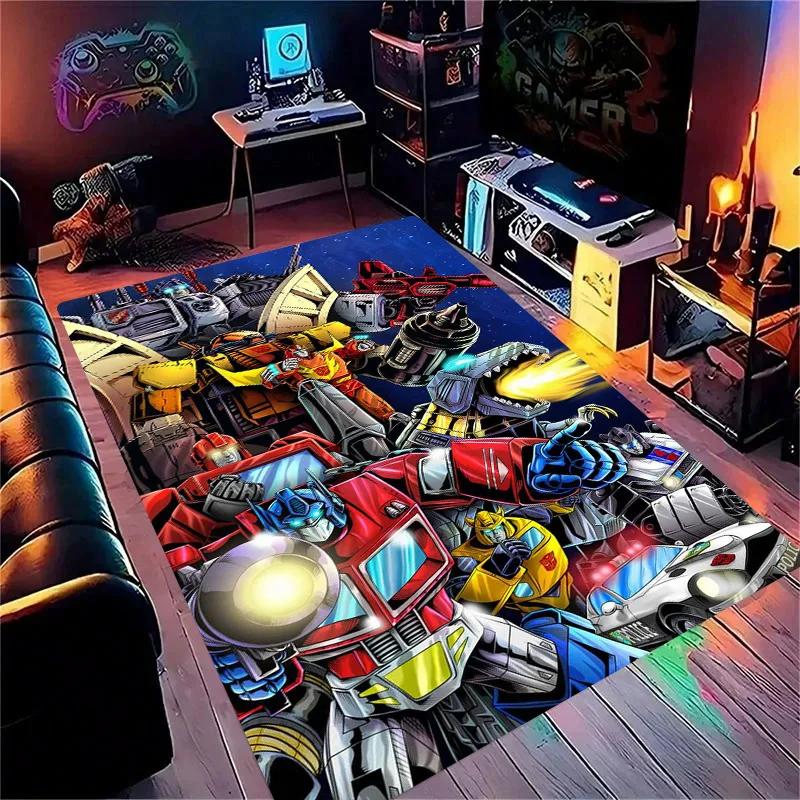 High-quality Cartoon T-Transformers Autobots 3D Bathroom Anti-Slip Mat Rugs for Home Kitchen Floor Decor Carpet