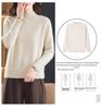 New Pure Wool Sweater for Middle-Aged & Elderly Women - Stylish, Warm, Half-High Collar, Thickened for Autumn/Winter