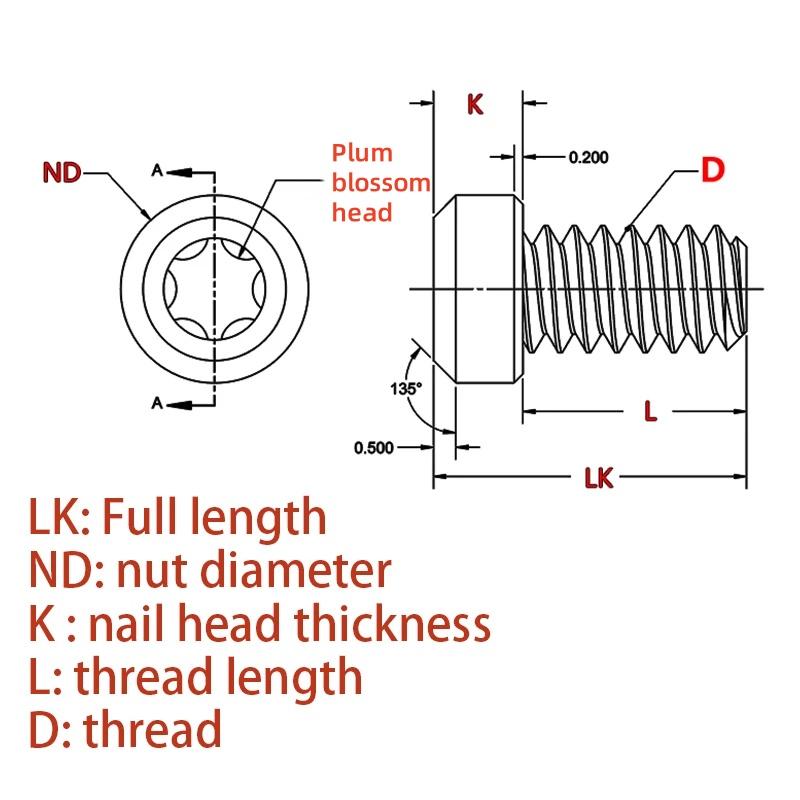 4 bucăți bricolaj cuțit mâner șurub cuțit pliabil tijă T8 prune șurub opuse blocare nit instrumente cuțit șuruburi de fixare