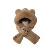 Bear ears hat scarf integrated women's winter warm plush thickened plush scarf Lei Feng hat winter hot sale
