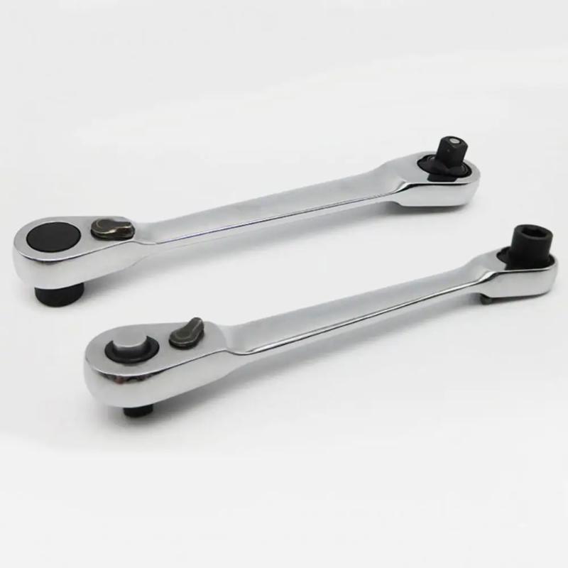 Mini 1/4 Inch Double Ended Quick Socket Ratchet Wrench Rod Screwdriver Bit Tool Contain 1 X Ratchet Handle Wrench Tool Parts