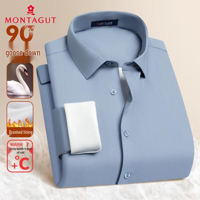 MONTAGUT Men s 90% Goose Down Brushed Long Sleeve Shirt 43