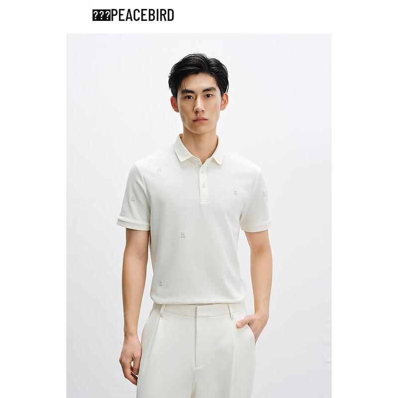 Taipingniao Men s Bear Embroidered Short Sleeve Polo Shirt M