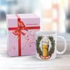 1pc 11oz Ceramic Coffee Mug with Double-Sided Print for Beer Enthusiasts, Daily Use Cup, Great Gift for Home Bar or Office