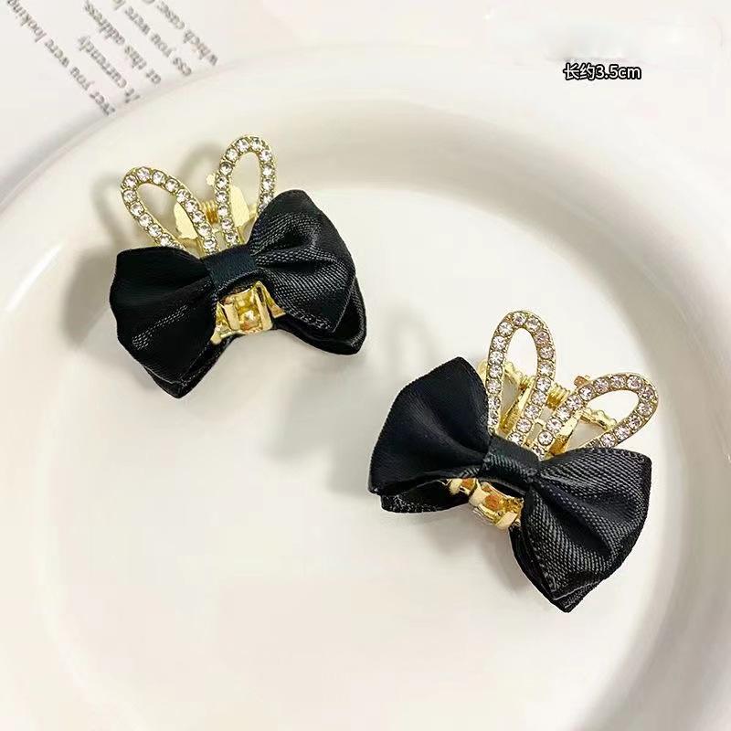 One Piece Trendy Hair Bow Clip Small Size Hair Accessories Kids Cute Girls Hairpins Side Bangs Princess Hair Clip чёрный
