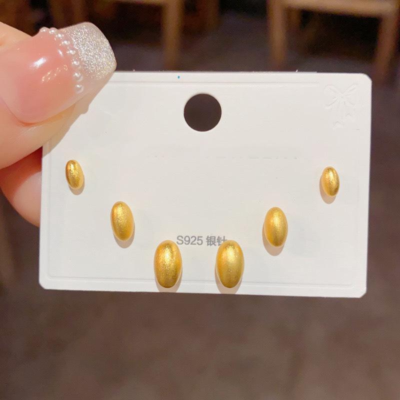 Cartoon geometric earrings light luxury fashion versatile stud earrings temperament versatile high sense niche design earrings
