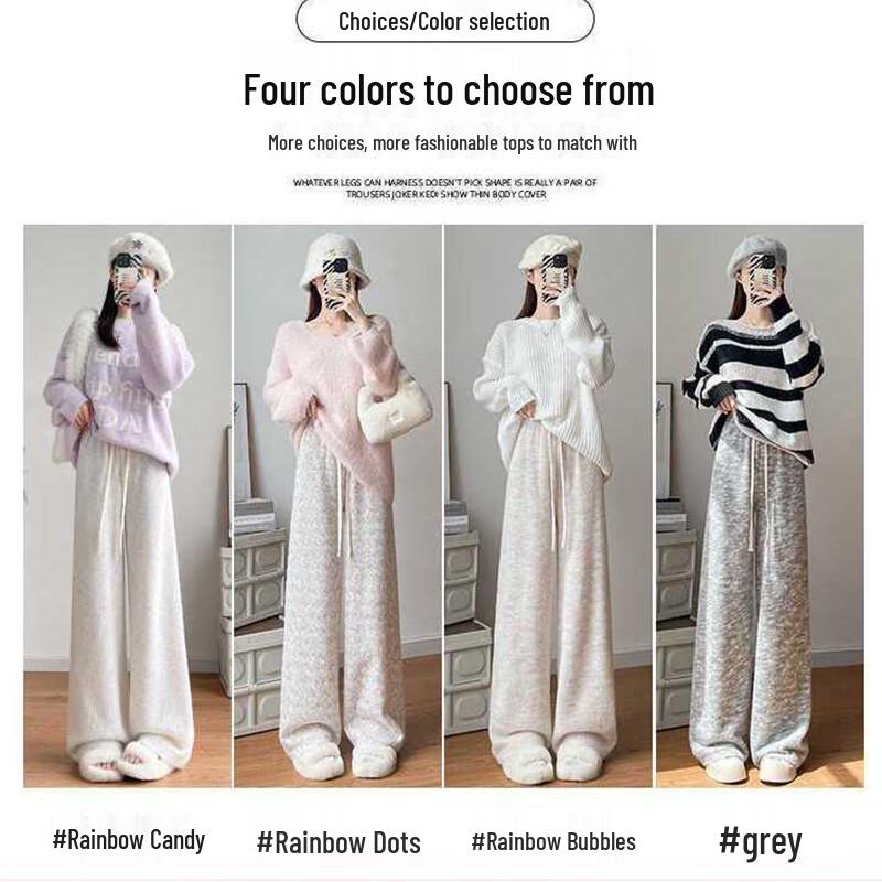 Langsha 2025 Women's Soft Draped High-Waist Wide-Leg Pants