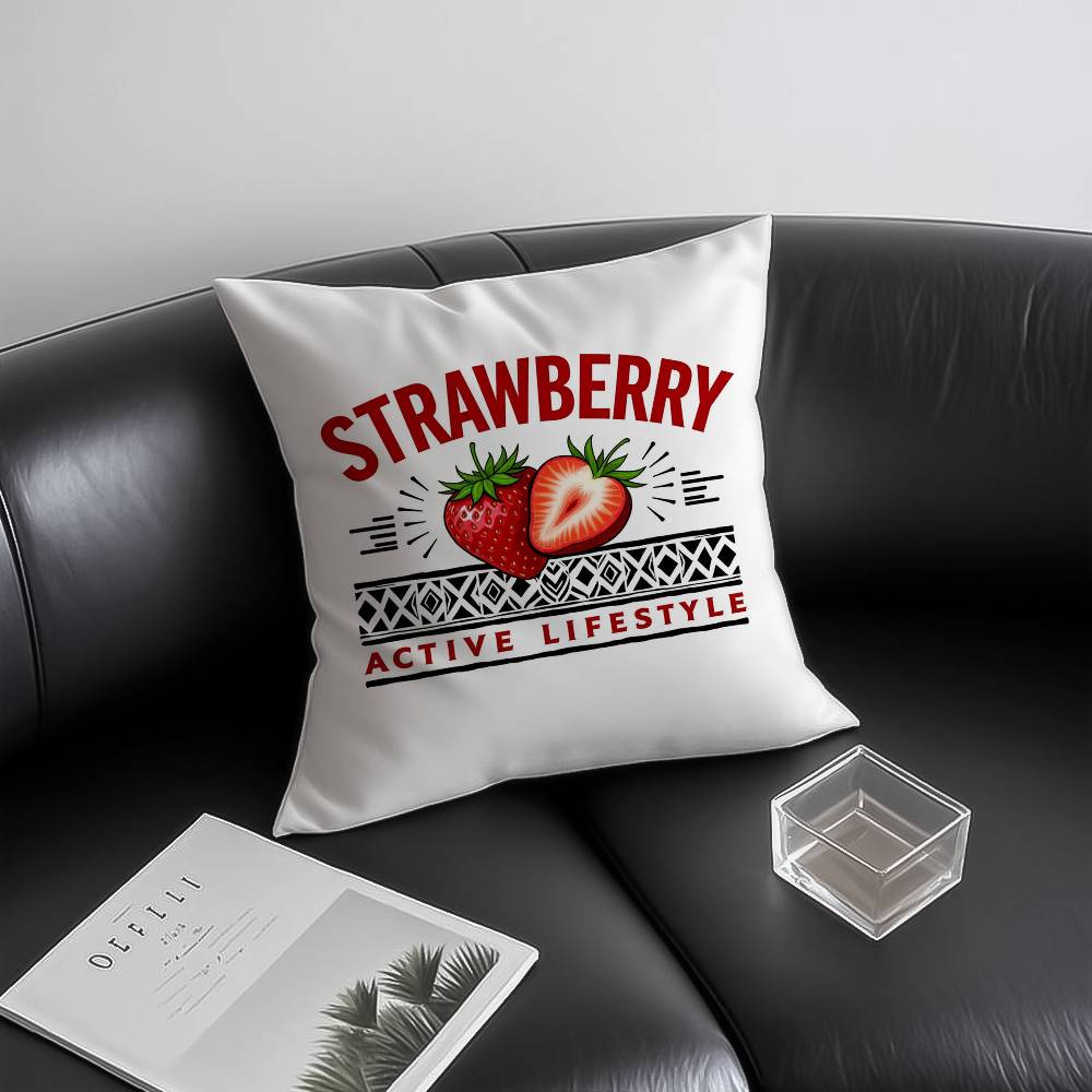 

Cute strawberry print Pillow Case Anti-dustmite Invisible zipper Sofa Bed 12x12Inch